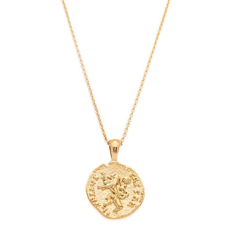 24K Gold-Plated Ancient Roman Battlefield Coin Necklace