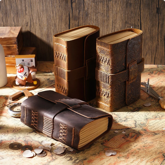 Handmade Genuine Leather Notebook Neutral Vintage Cowhide Notepad Creative Men Sketchboo
