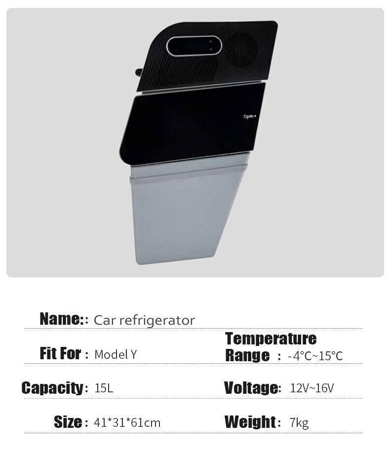 12V-16V Car refrigerator Fits For 2021 2022 2023 Tesla Model Y