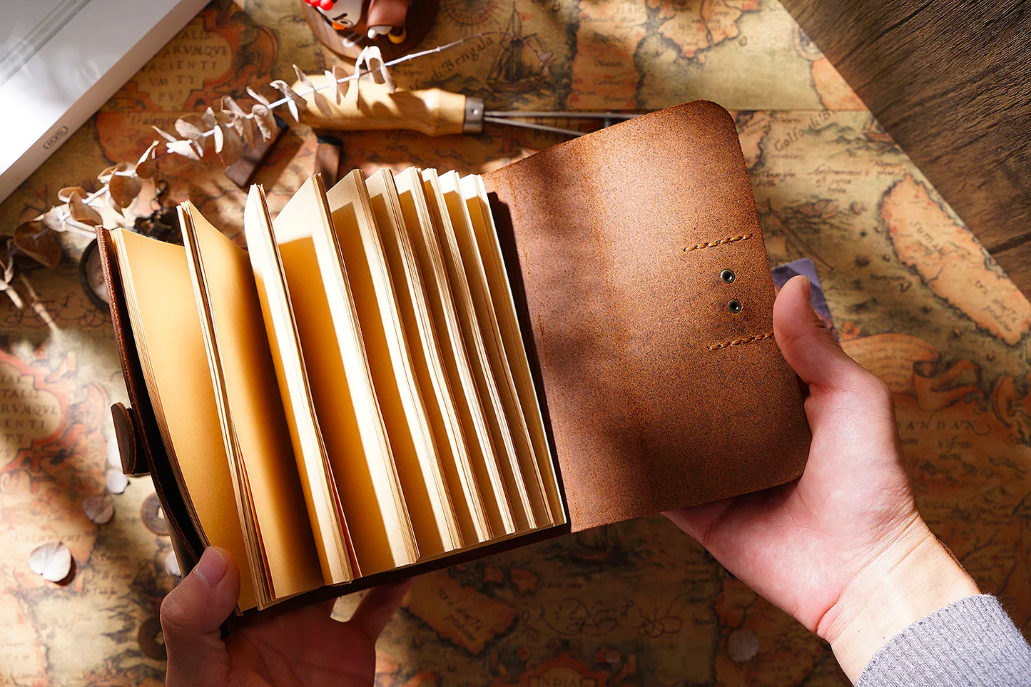 Handmade Genuine Leather Notebook Neutral Vintage Cowhide Notepad Creative Men Sketchboo
