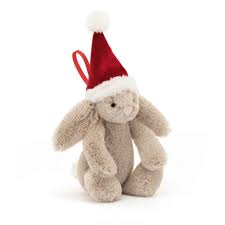 Jellycat Bashful Christmas Bunny Decoration TINY - H13 X W6 CM