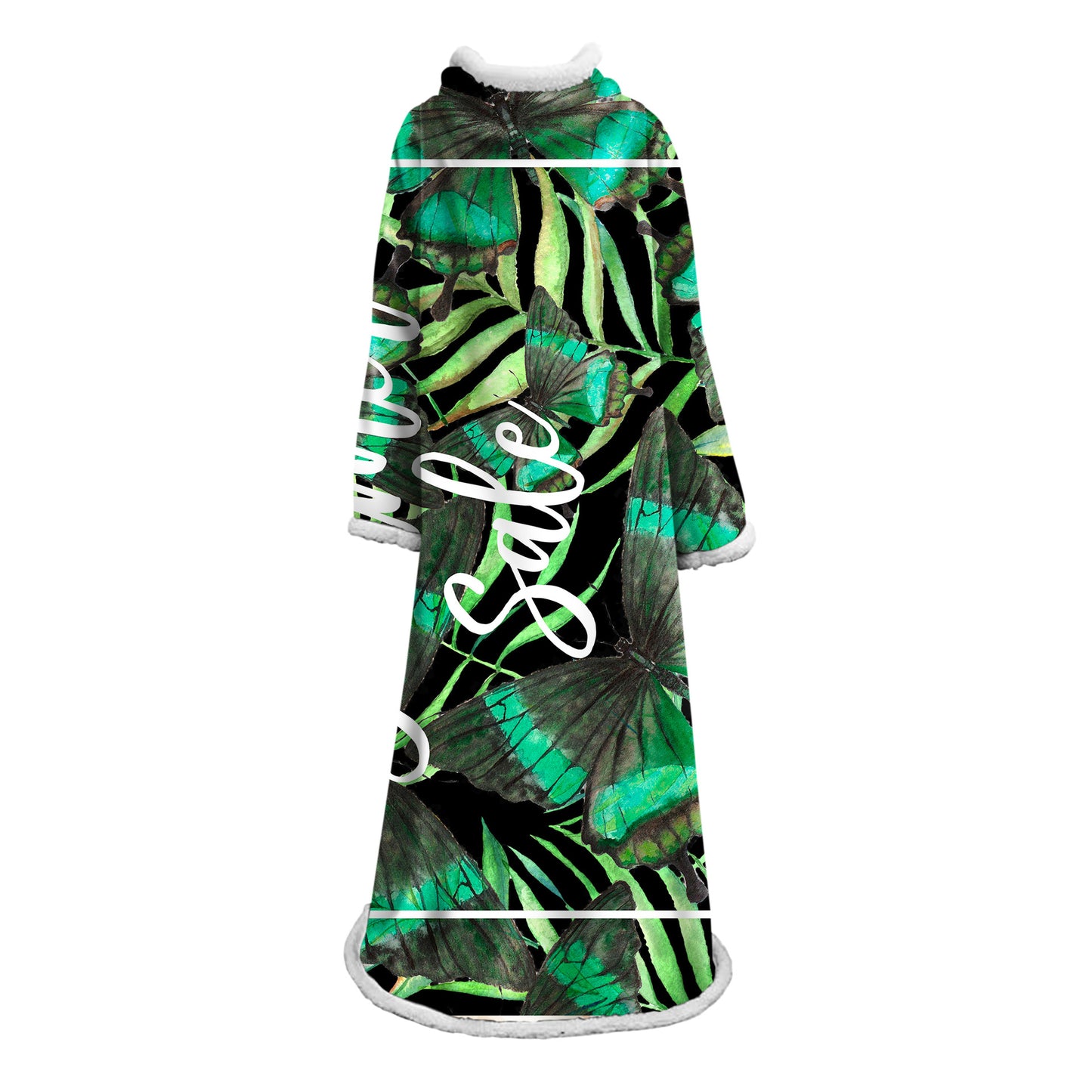 Adults' and Children's 3D Digital Printed Cotton Flannel Lazy TV Blanket with Sleeves 127X178cm