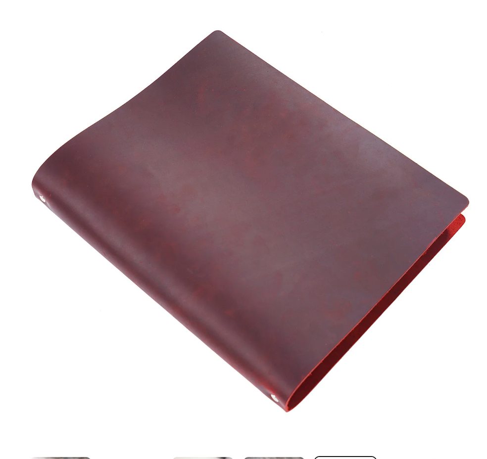 100% Genuine Leather A4 Size Ring Planner with 4 Holes Binder Retro Notebook Vertical Version Neutral Notepad Sketchbook