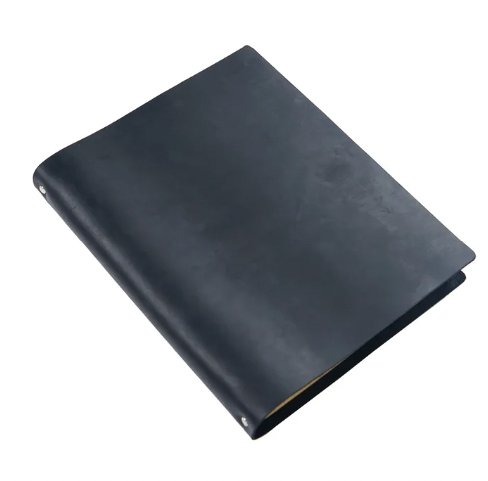100% Genuine Leather A4 Size Ring Planner with 4 Holes Binder Retro Notebook Vertical Version Neutral Notepad Sketchbook