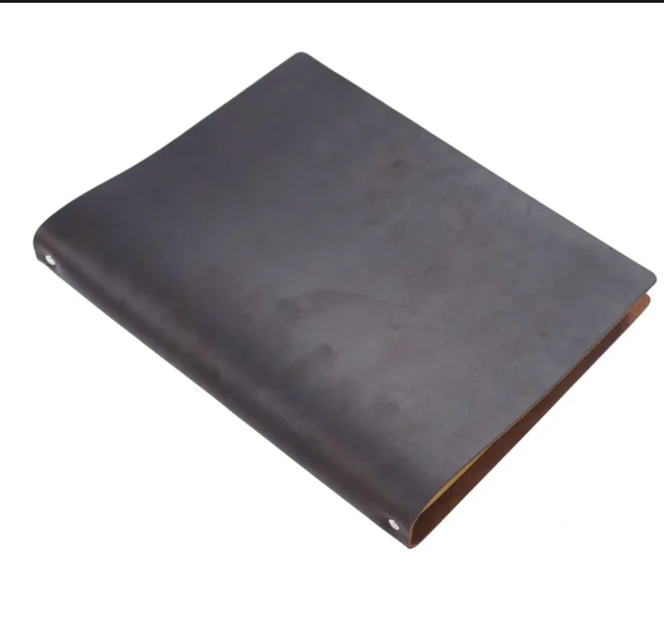 100% Genuine Leather A4 Size Ring Planner with 4 Holes Binder Retro Notebook Vertical Version Neutral Notepad Sketchbook