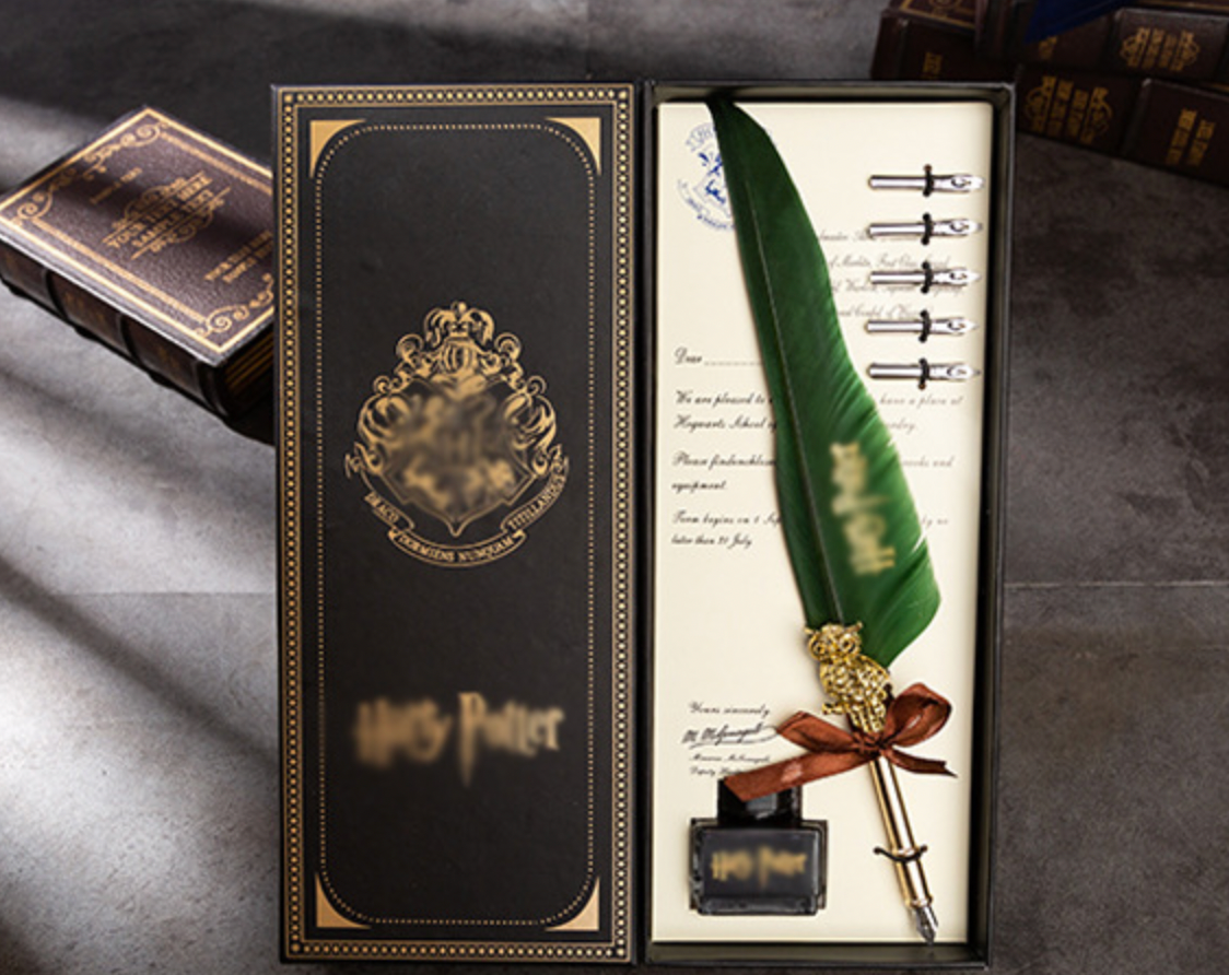 The Magic Academy Feather Dip Pen Gift Box Set Engraved Fountain Pen Birthday Gift for Dipping Ink Pen as a Gift