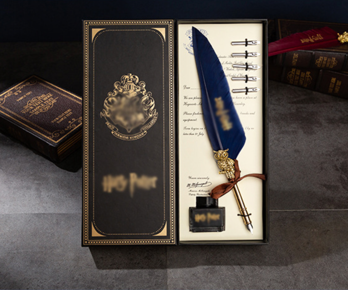 The Magic Academy Feather Dip Pen Gift Box Set Engraved Fountain Pen Birthday Gift for Dipping Ink Pen as a Gift