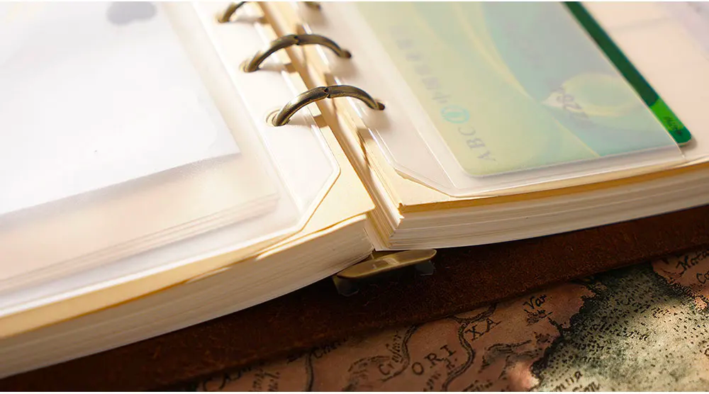 Top Fashion Genuine Leather Rings Notebook A5 Planner With Brass Binder Spiral Sketchbook Snap Button