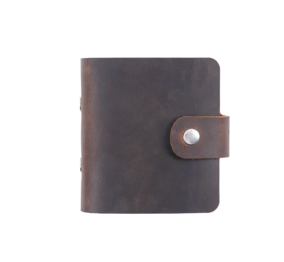 Genuine Leather A9 Size Ring Planner with 3 Hole Binder Crazy Horse Leather Mini Notebook