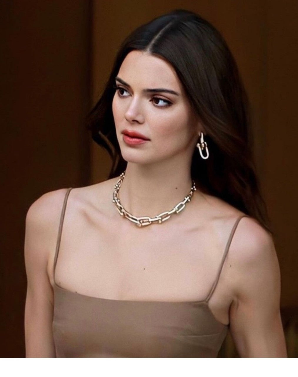 Chain-Embellished Short-Length Boutique Design Necklace