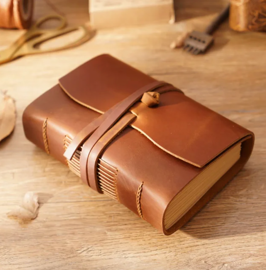 Genuine Leather Retro Notebook Classic Brown Diary Thickened Sketchbook 16.5*11.5cm