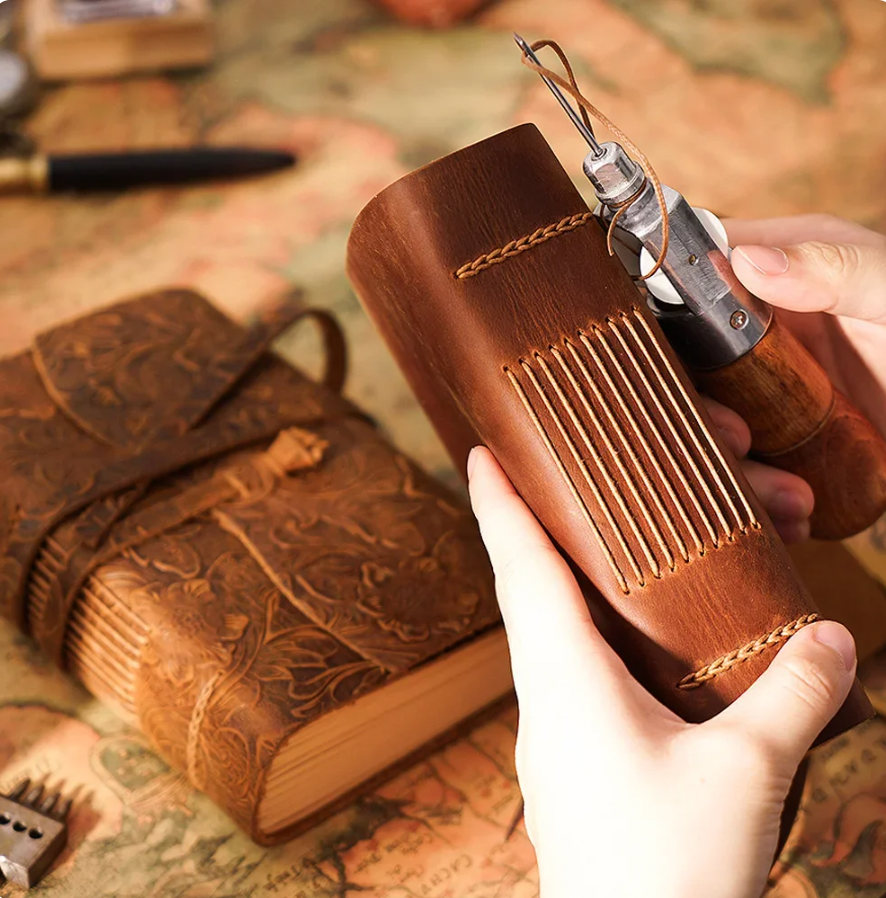 Genuine Leather Retro Notebook Classic Brown Diary Thickened Sketchbook 16.5*11.5cm