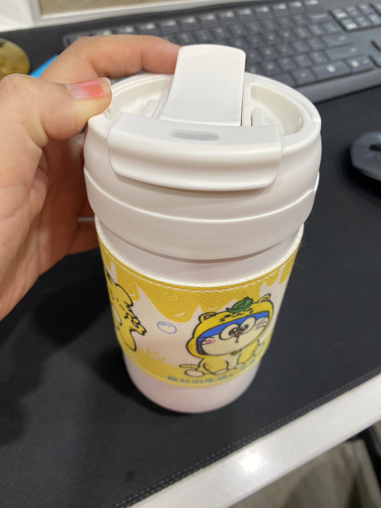 Sanrio Kuromi Anime Mug Coffee Cup  Double drinking straw coffee cup 500ml