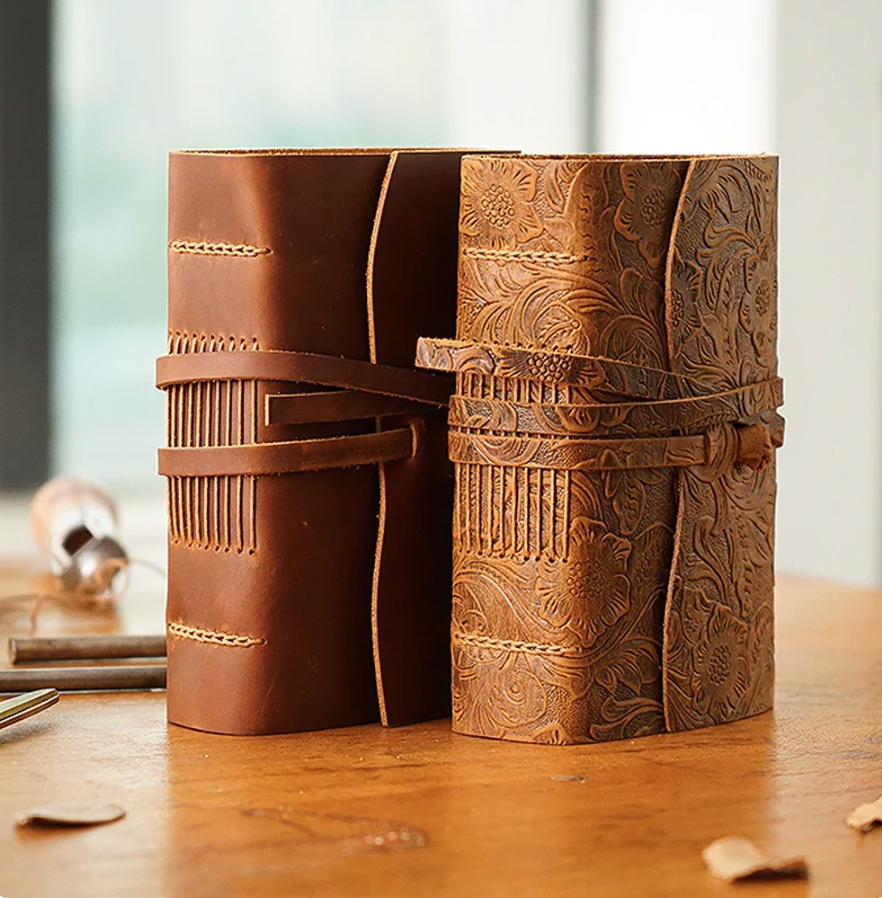 Genuine Leather Retro Notebook Classic Brown Diary Thickened Sketchbook 16.5*11.5cm