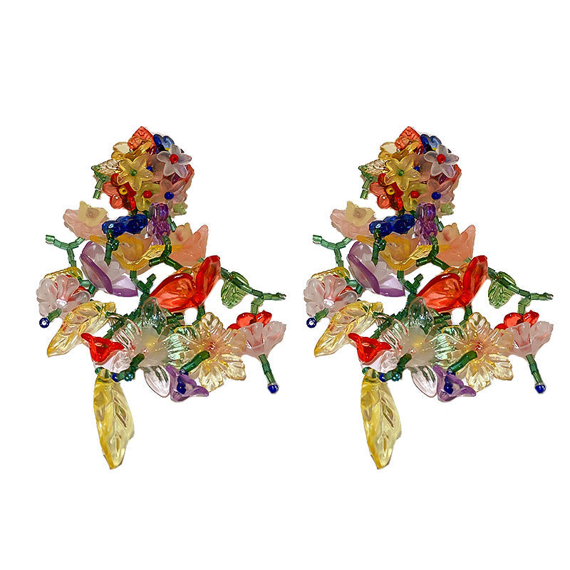 Burst of Blooms: Handcrafted Colorful Floral Tassel Earrings for the Summer Season - Expressive and Unique Ear Accessories