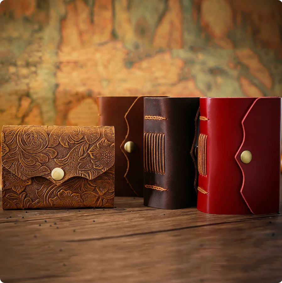 Leather Pocket Size Portable Notepad Retro Notebook Handmade Cowhide Small Diary Neutral Graffiti Book Planner
