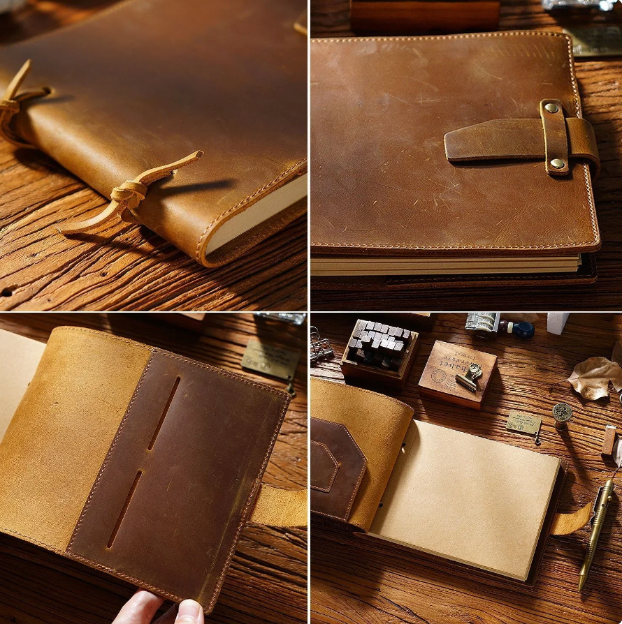 Genuine Leather Binding Notebook Classic Handmade Notepad