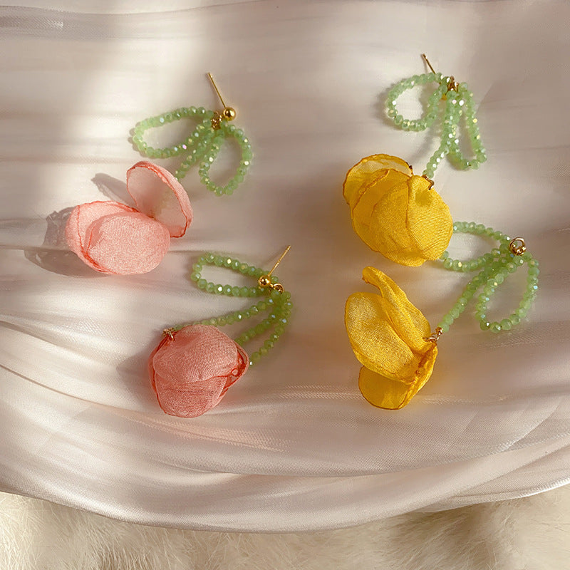 Early Spring Tulip Blossoms Earrings Infused with Youthful Energy, Sweet Charm, and Gentle Dreaminess