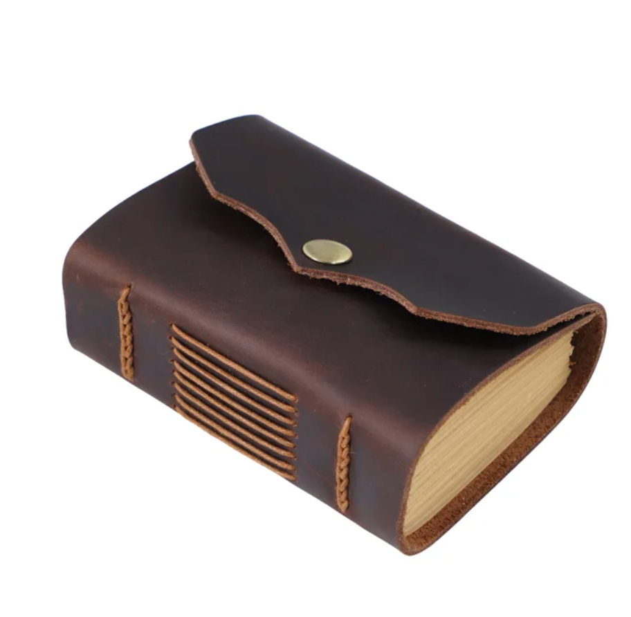 Leather Pocket Size Portable Notepad Retro Notebook Handmade Cowhide Small Diary Neutral Graffiti Book Planner
