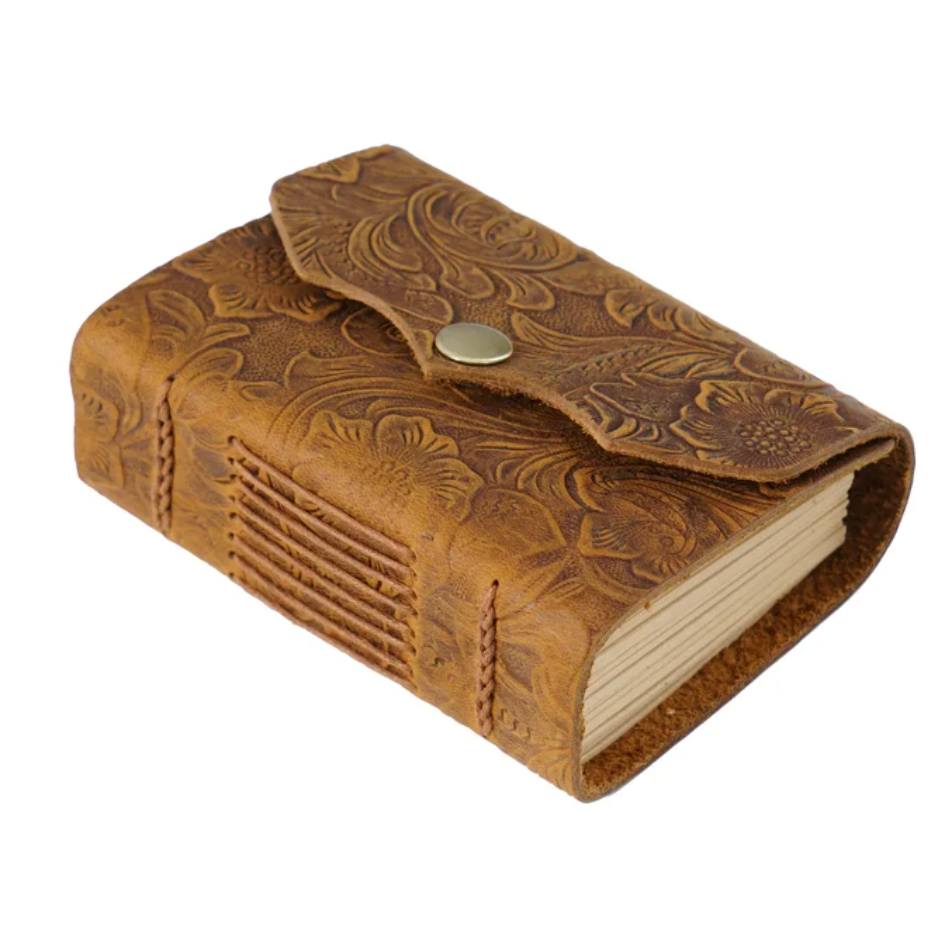 Leather Pocket Size Portable Notepad Retro Notebook Handmade Cowhide Small Diary Neutral Graffiti Book Planner