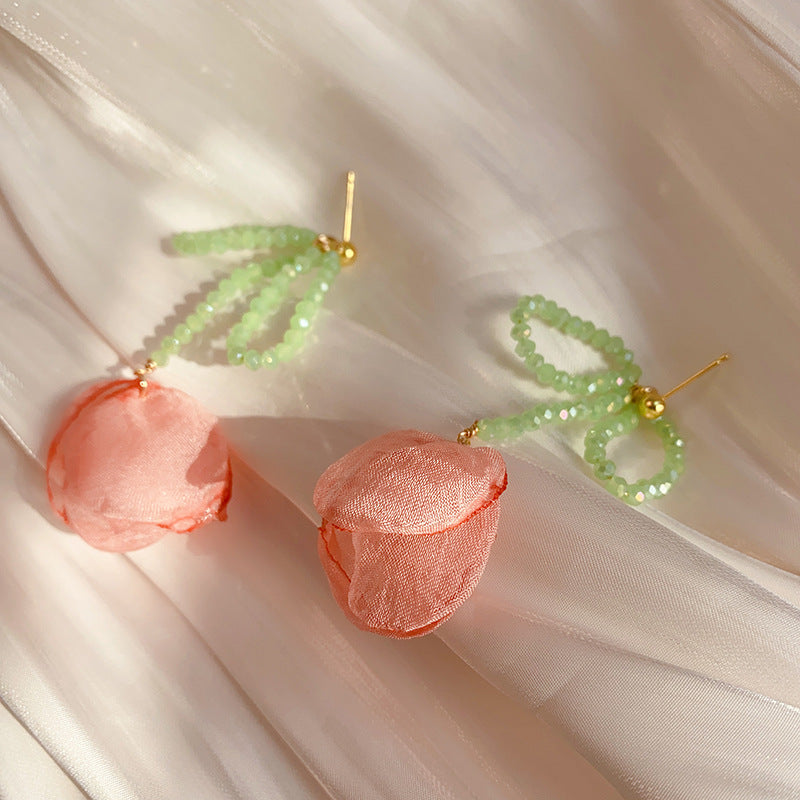 Early Spring Tulip Blossoms Earrings Infused with Youthful Energy, Sweet Charm, and Gentle Dreaminess