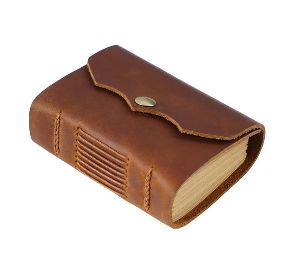 Leather Pocket Size Portable Notepad Retro Notebook Handmade Cowhide Small Diary Neutral Graffiti Book Planner