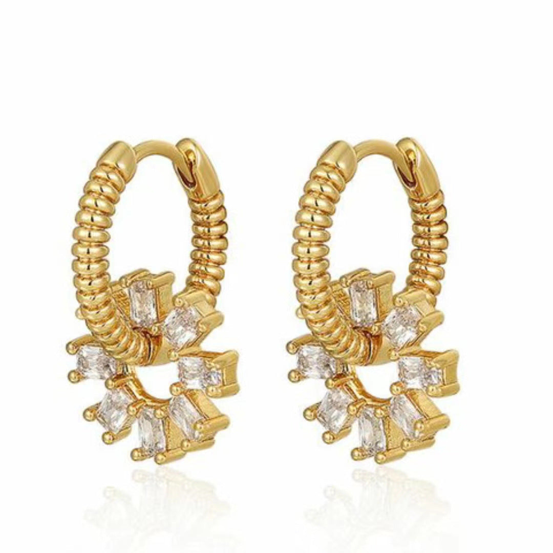 Sunflower-Shaped Zirconia Minimalist Everyday Earrings