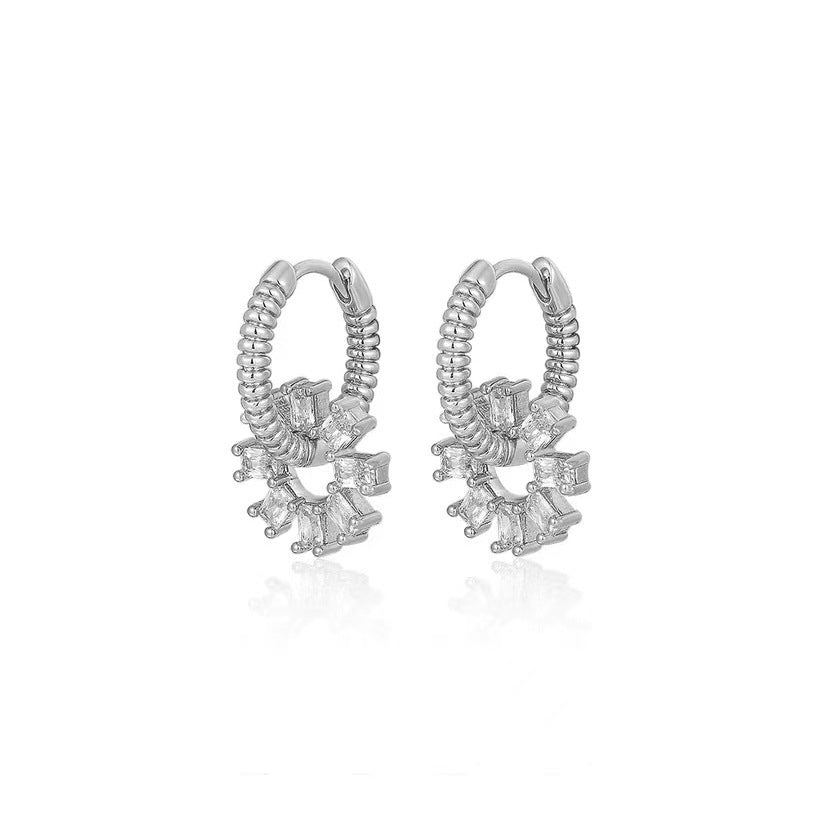 Sunflower-Shaped Zirconia Minimalist Everyday Earrings