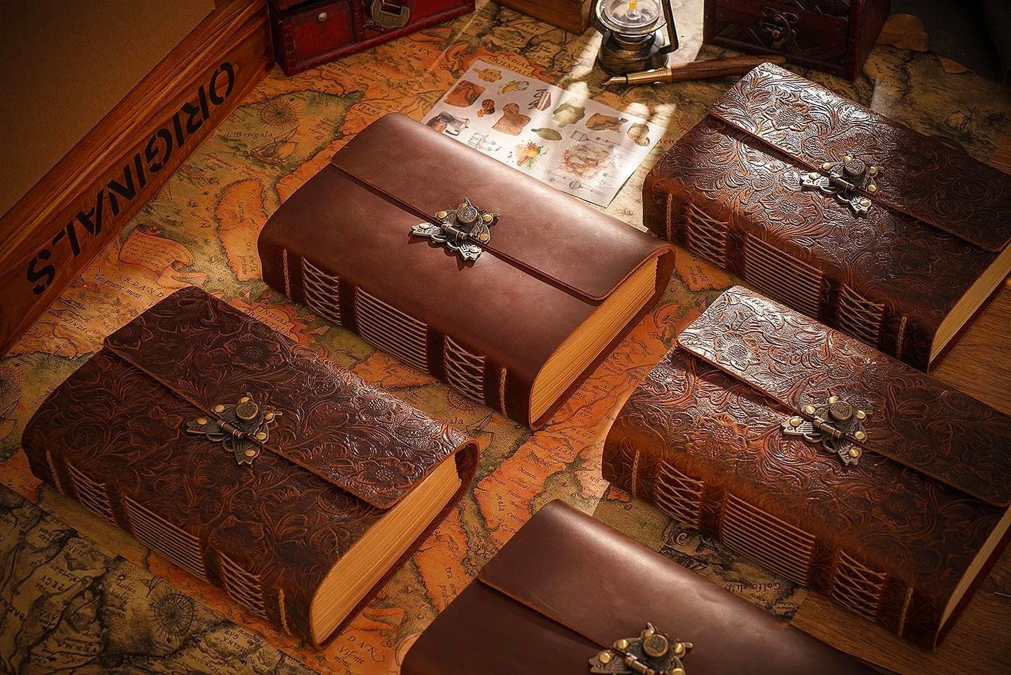Genuine Leather Sketchbook Retro Diary Thickened Notebook