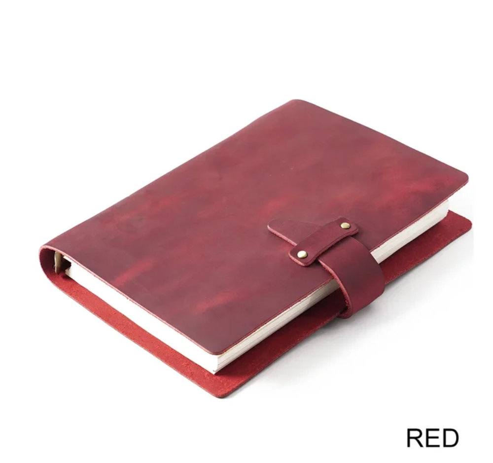 High Quality Rustic Genuine Leather Rings Notebook A5 Spiral Diary Brass Binder Journal Sketchbook Agenda Planner Stationery