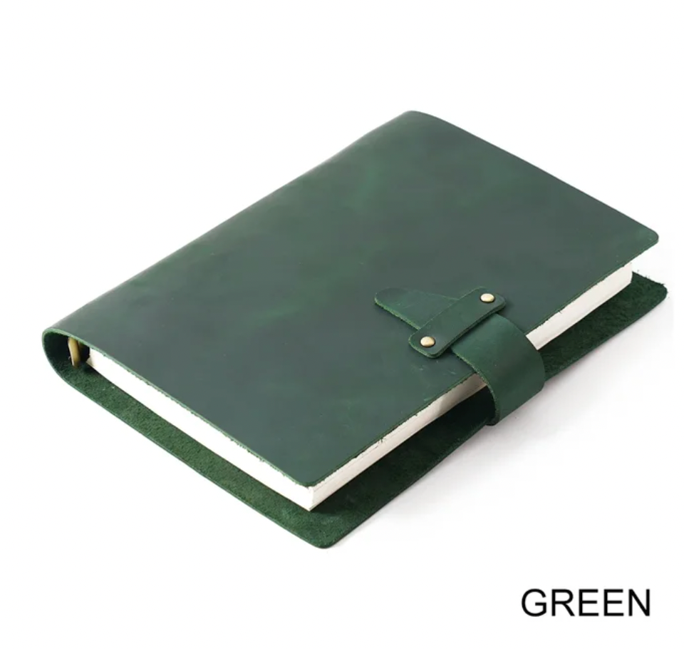 High Quality Rustic Genuine Leather Rings Notebook A5 Spiral Diary Brass Binder Journal Sketchbook Agenda Planner Stationery