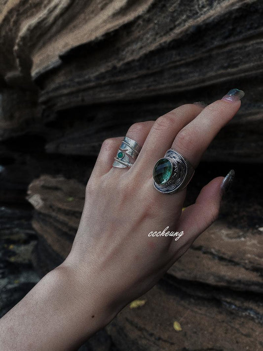 Exaggerated Oversized 925 Silver Ring: Nepalese Pure Silver Ring