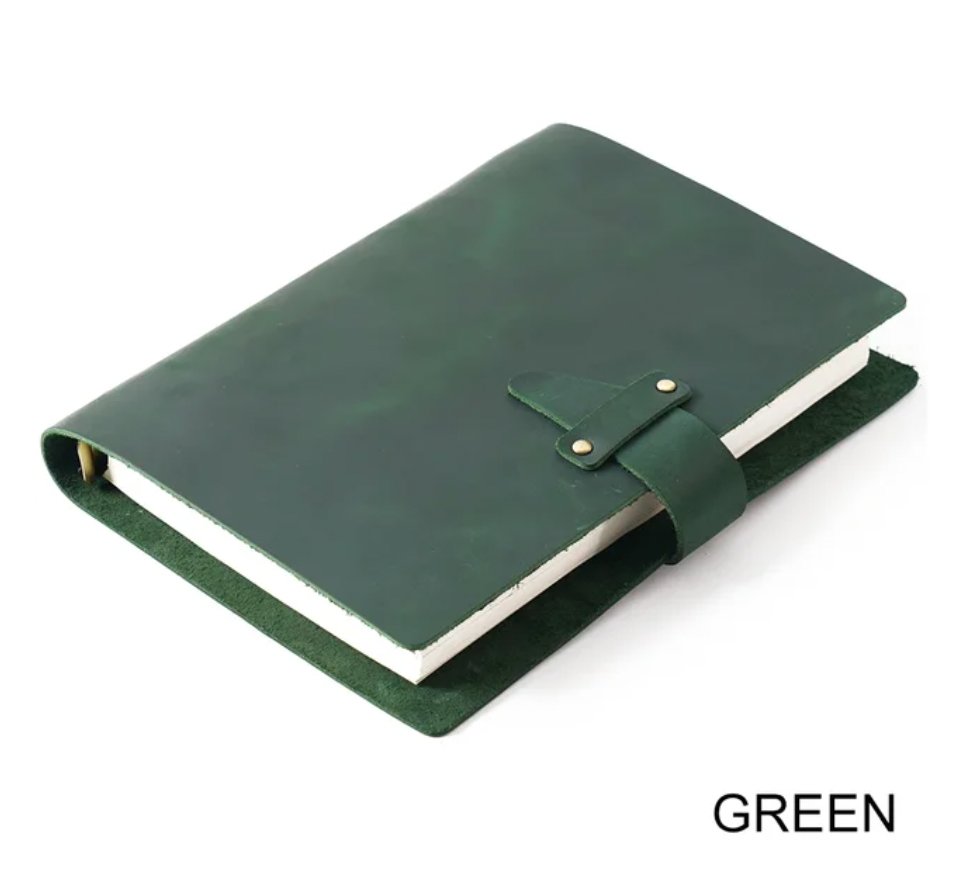 High Quality Rustic Genuine Leather Rings Notebook A5 Spiral Diary Brass Binder Journal Sketchbook Agenda Planner Stationery