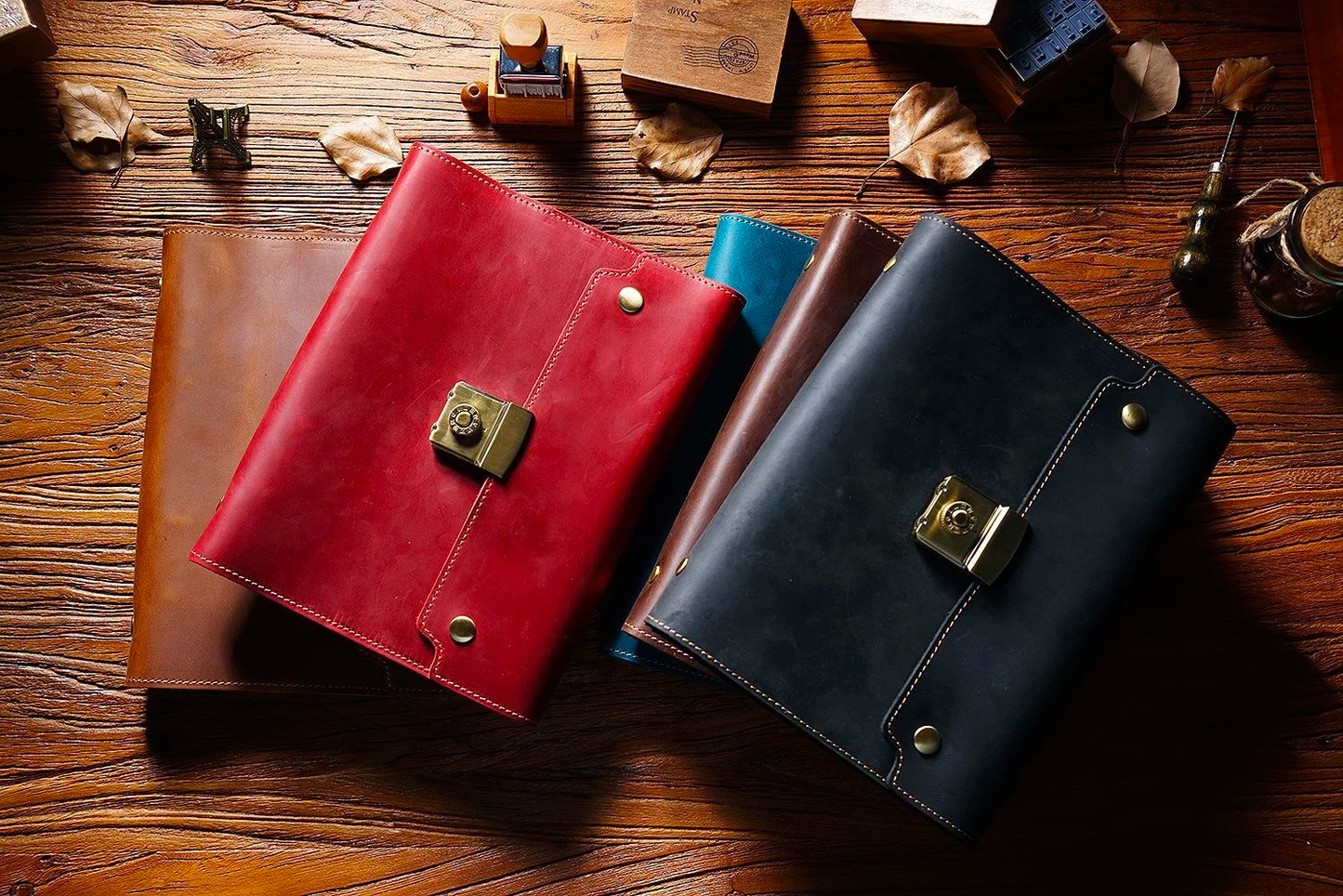 Cowhide A5 Rings Planner Retro Password Book with Lock Diary