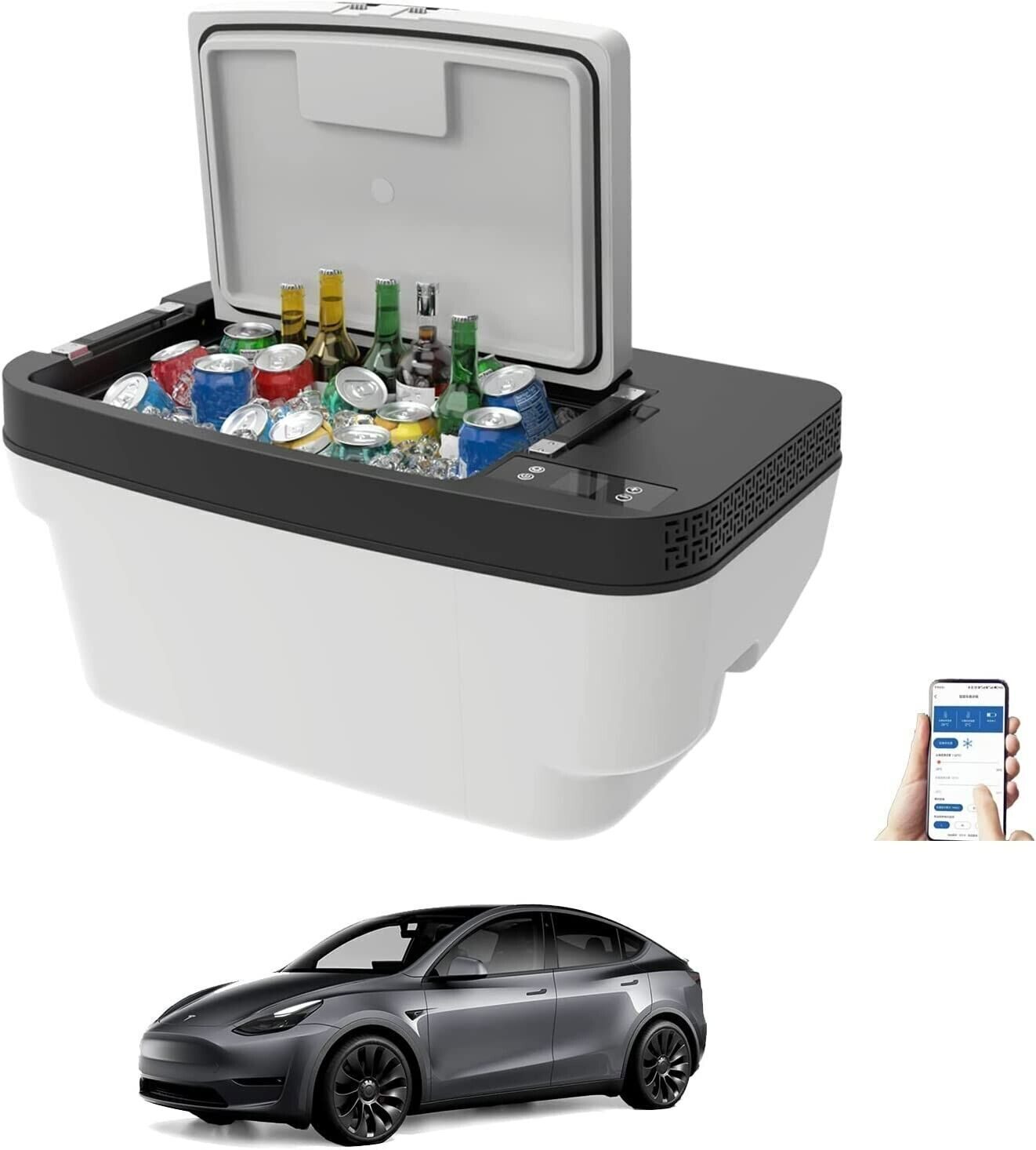 12 Volt 37 L APP Control Portable Car Refrigerator Fits For Tesla Model Y