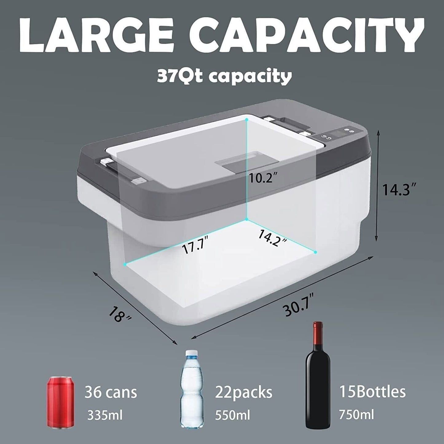 12 Volt 37 L APP Control Portable Car Refrigerator Fits For Tesla Model Y
