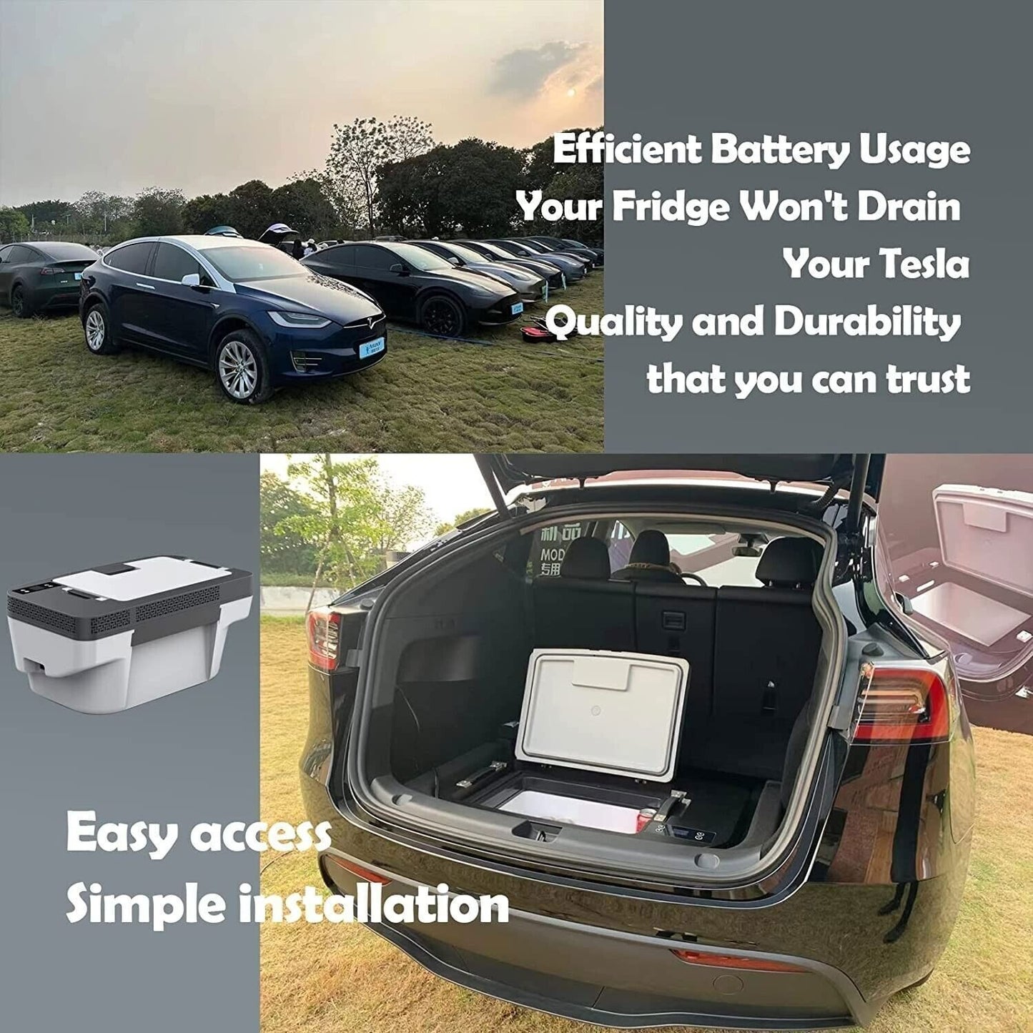 12 Volt 37 L APP Control Portable Car Refrigerator Fits For Tesla Model Y