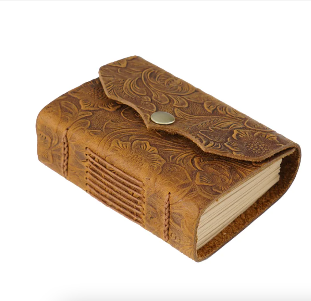 Leather Pocket Size Portable Notepad Retro Unisex Notebook Handmade Cowhide Small Diary Neutral Graffiti Book Planner
