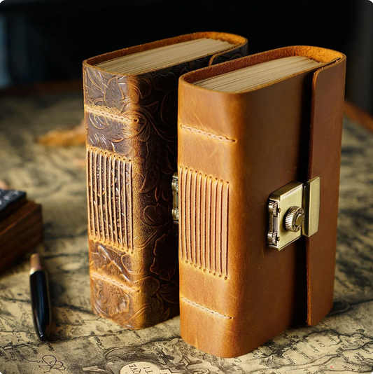Leather Sketchbook Retro Diary unisex Student A5 Size Password Notebook