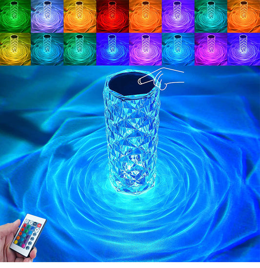 Table Lamp Desk Indoor Luxury Rose Sensor Rechargeable Usb Rgb Decoration Home Decor Led Room Night Light