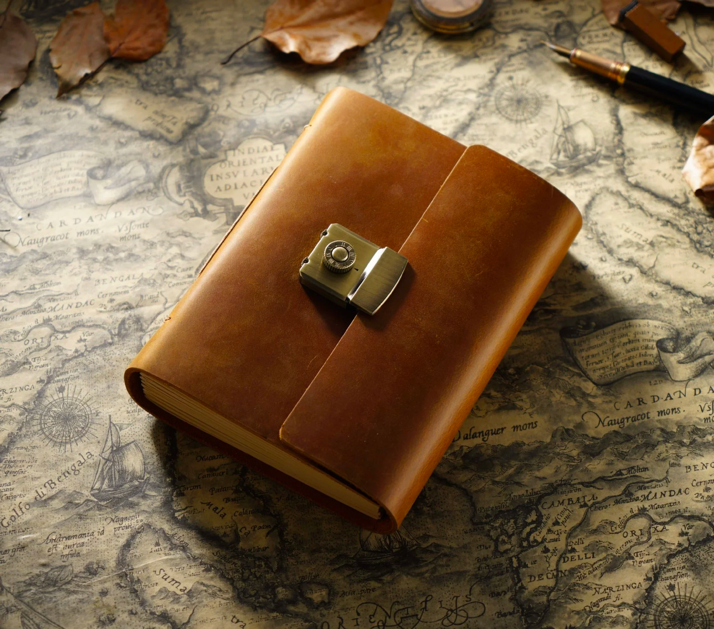 Leather Sketchbook Retro Diary unisex Student A5 Size Password Notebook