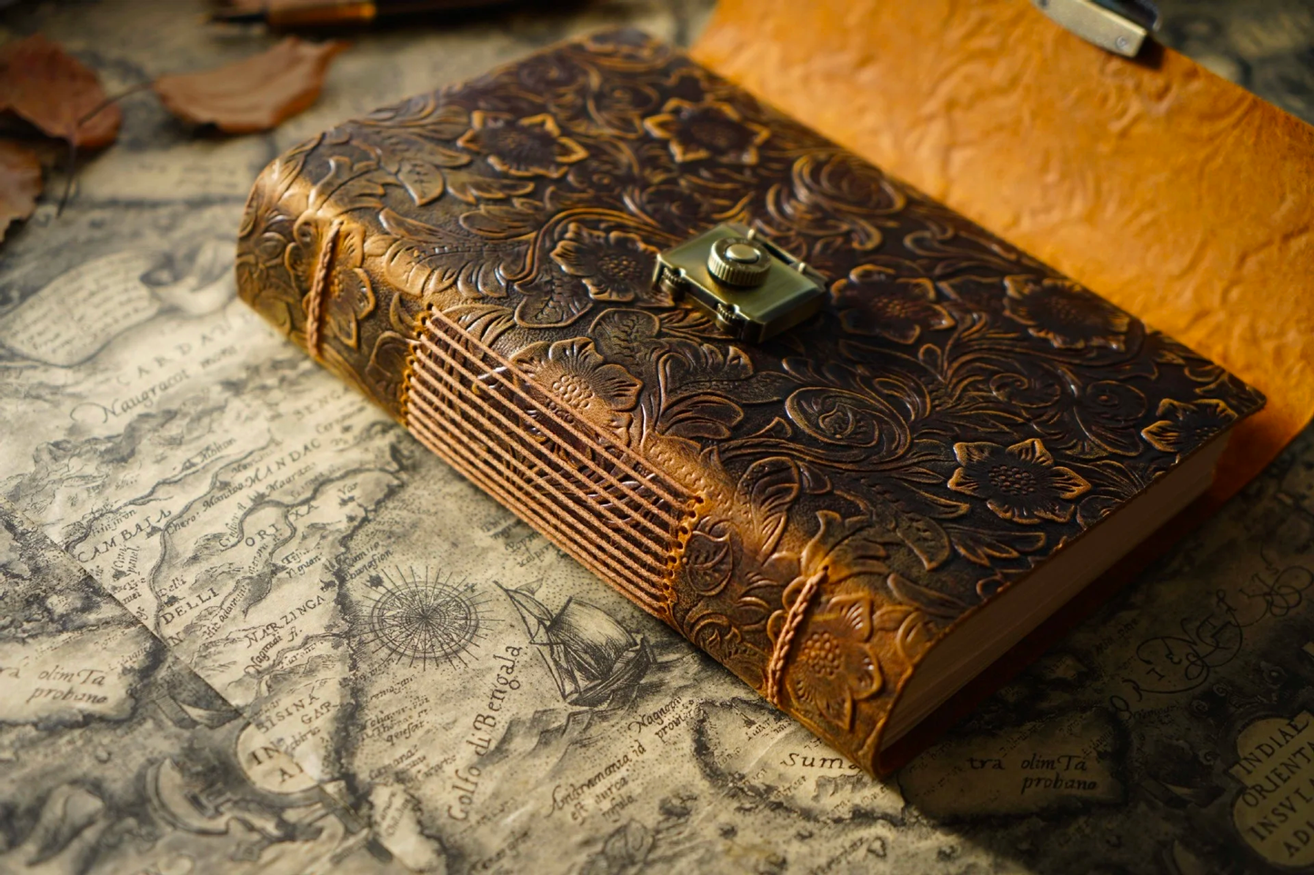 Leather Sketchbook Retro Diary unisex Student A5 Size Password Notebook
