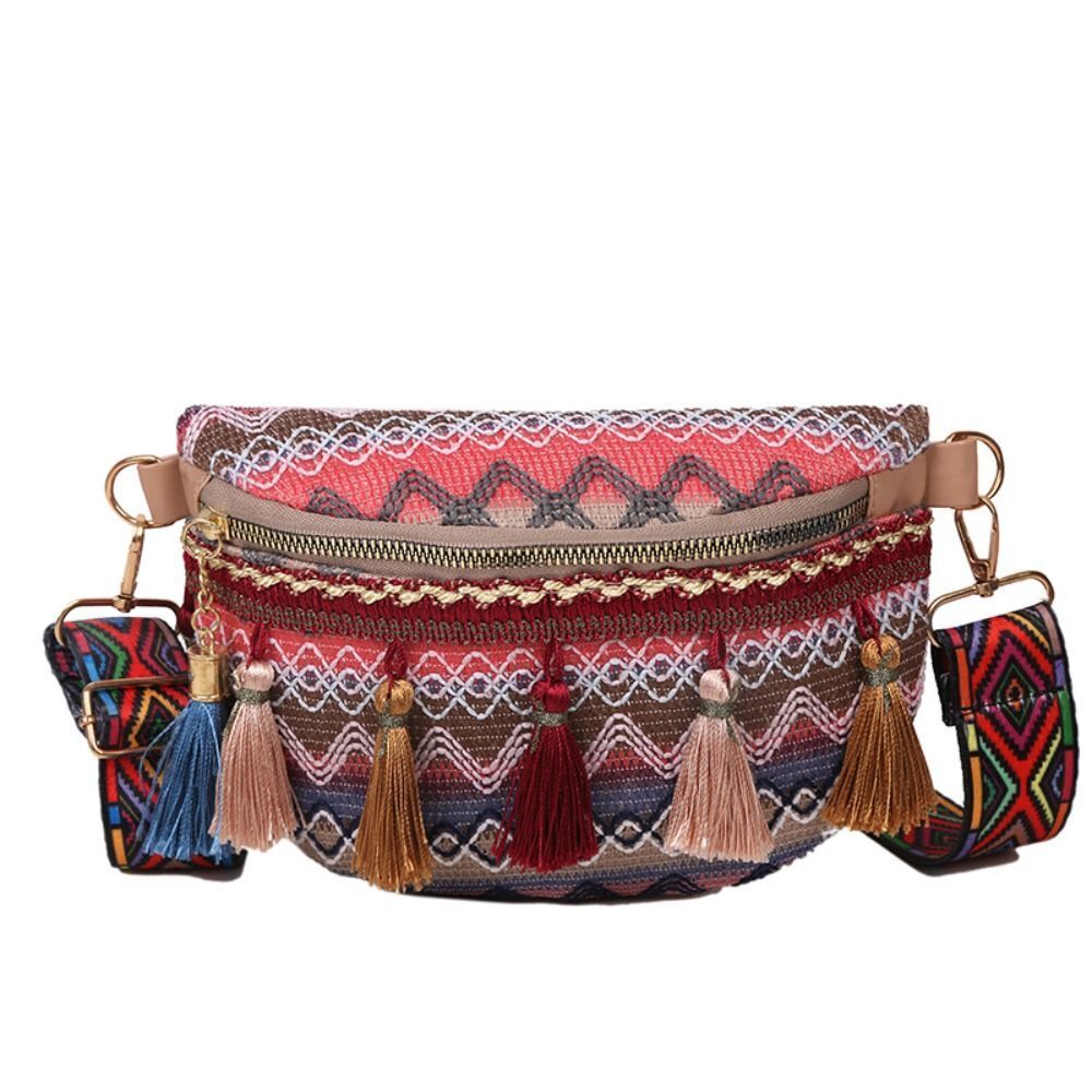 Tassel Ethnic Style Crossbody Bags Woven Bag Bohemian Shoulder Bag Women