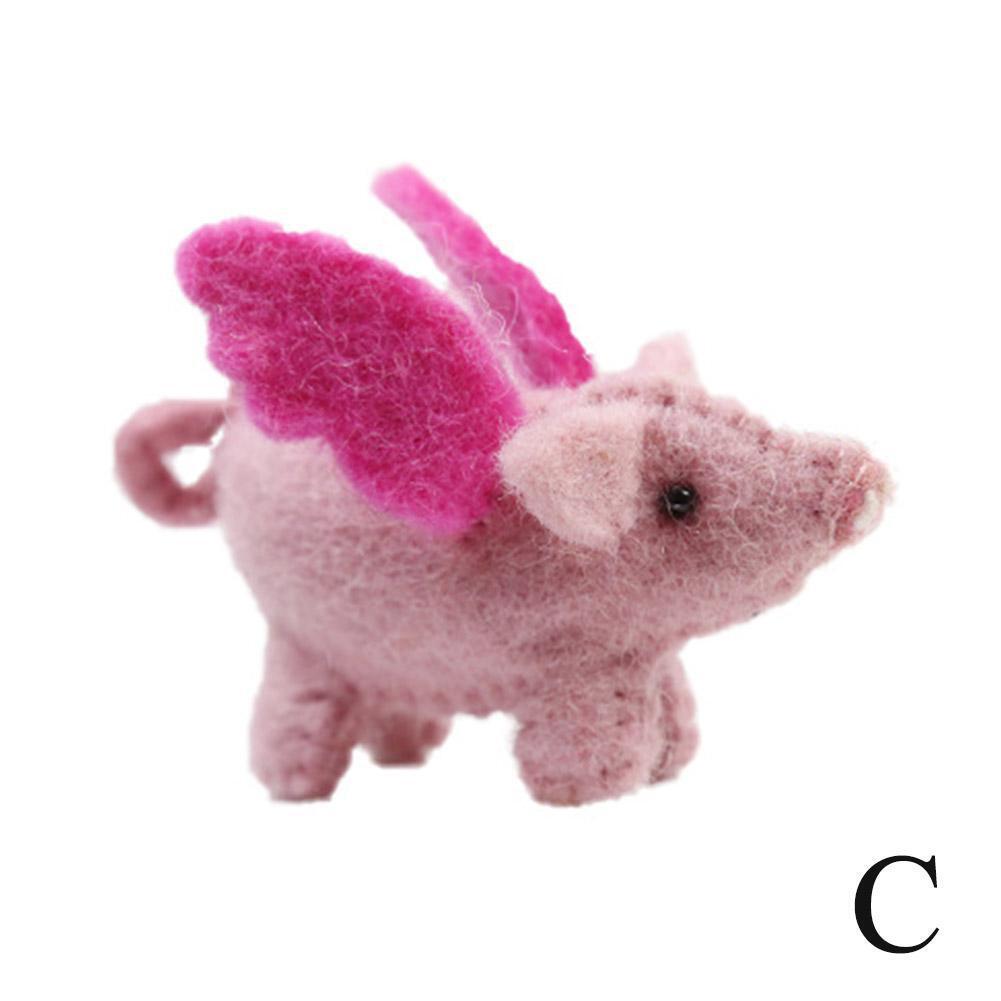 Animal Felt Handmade Chain Keyring Gift Wool Fluffy