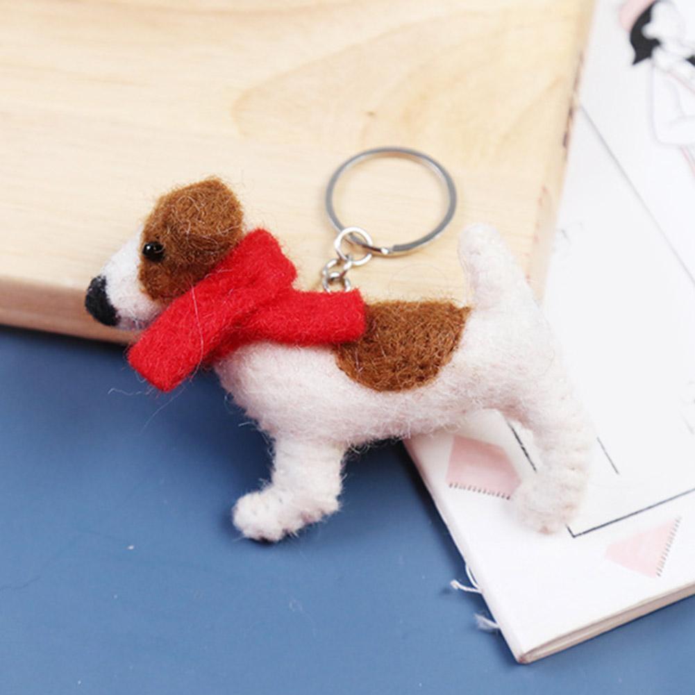 Animal Felt Handmade Chain Keyring Gift Wool Fluffy