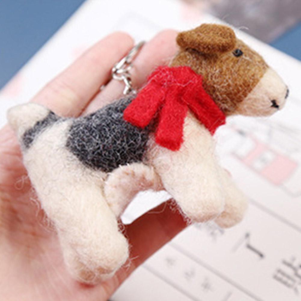 Animal Felt Handmade Chain Keyring Gift Wool Fluffy