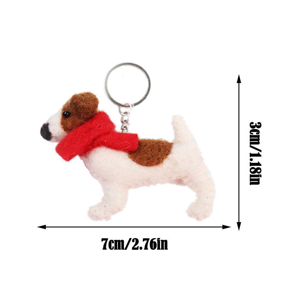 Animal Felt Handmade Chain Keyring Gift Wool Fluffy
