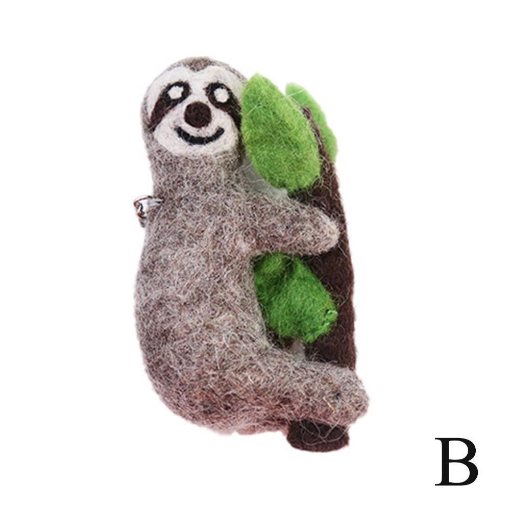 Animal Felt Handmade Chain Keyring Gift Wool Fluffy