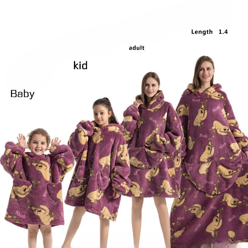 Thick and Cozy Flannel Sherpa Cartoon TV Blanket, a Warm Home Wear for Lounging and TV Time