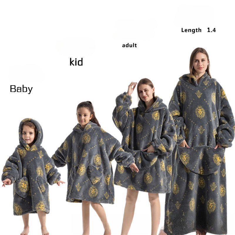Thick and Cozy Flannel Sherpa Cartoon TV Blanket, a Warm Home Wear for Lounging and TV Time